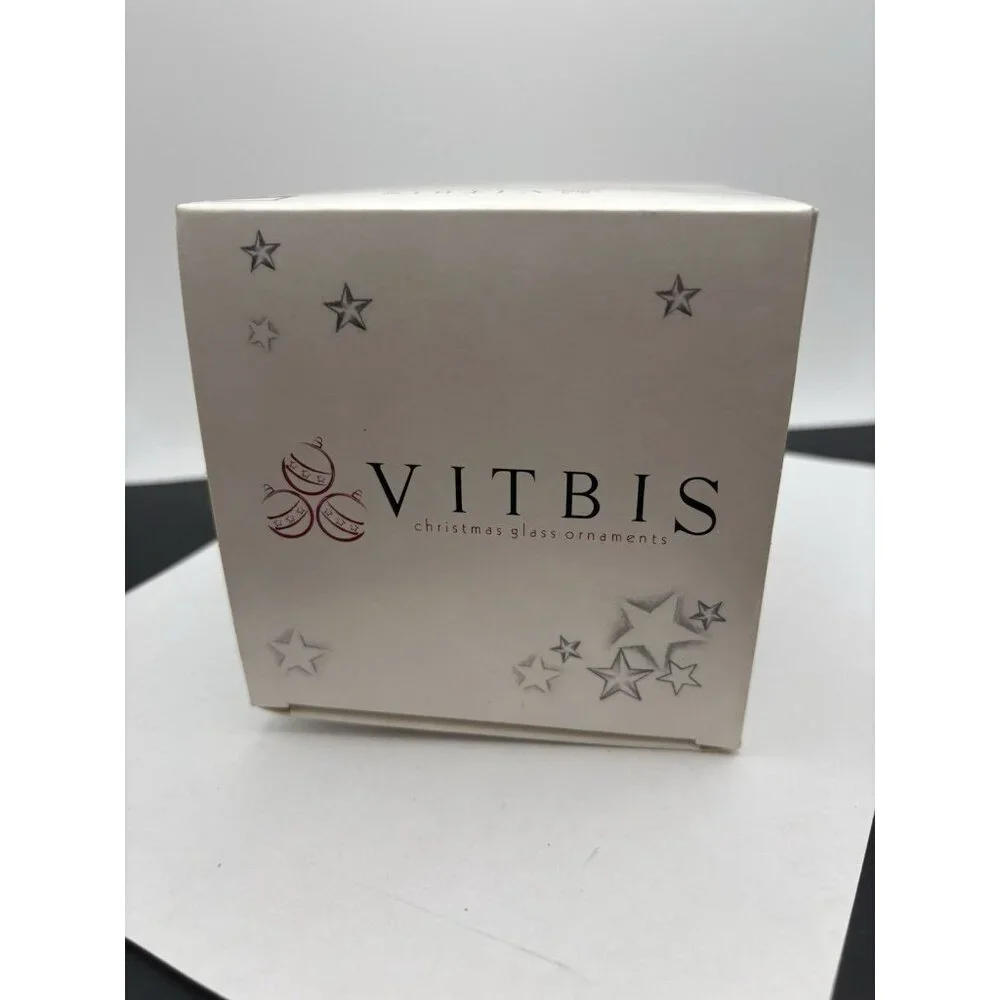 Vitbis Handmade Glass Ornament 10 CM Made in Poland White Black - Picture 5 of 10